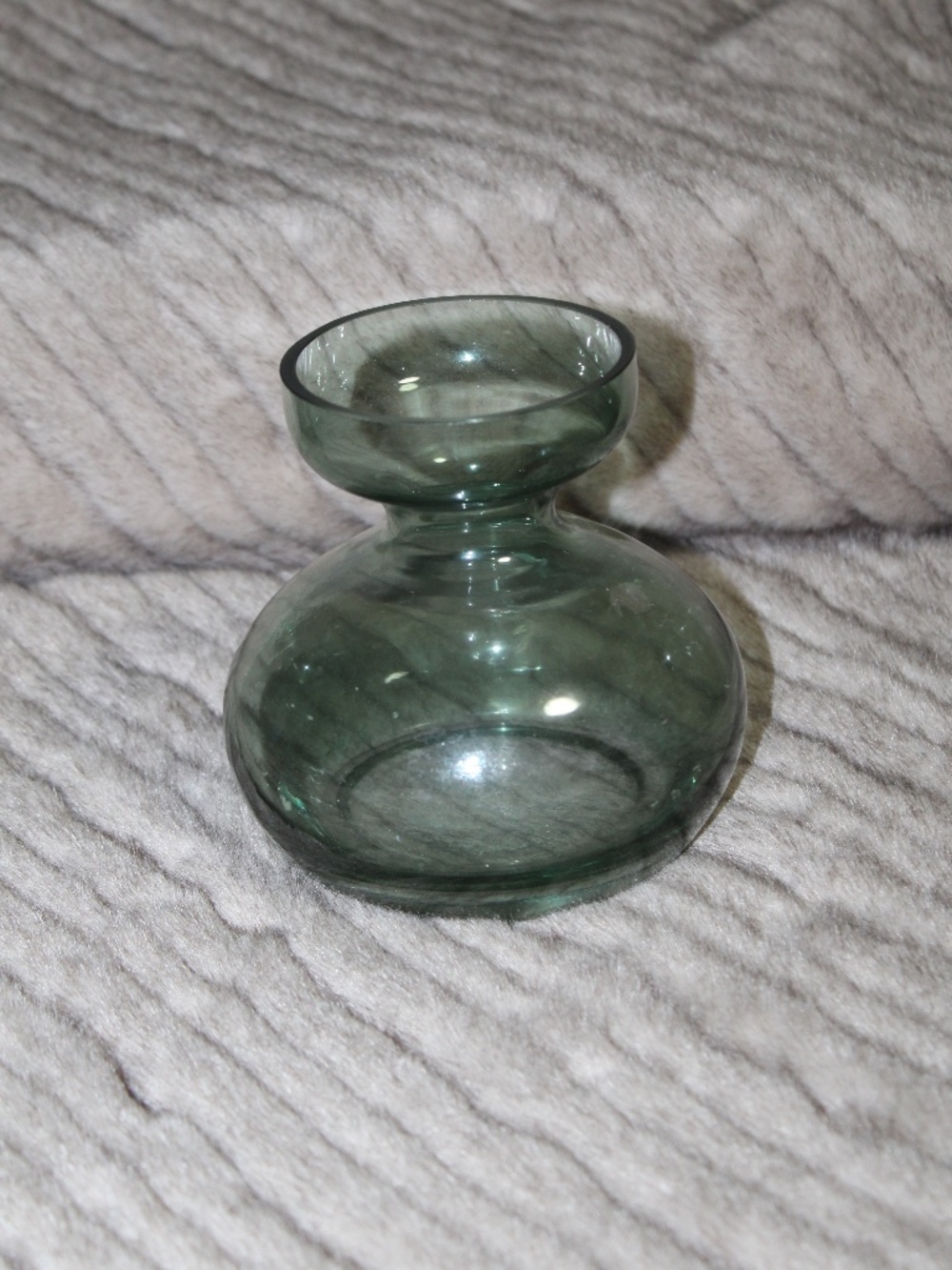 Mouth-Blown Glass Vase.  Light green glass.  Decorative Vases.